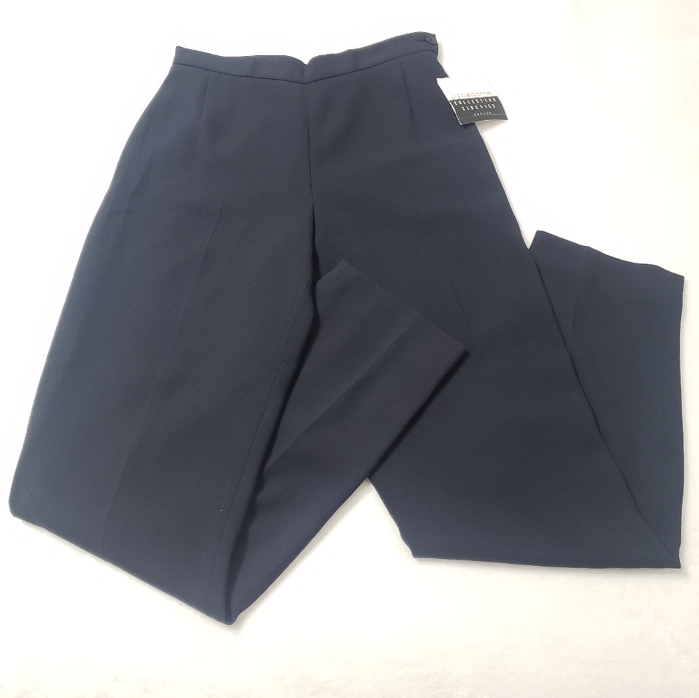 NWT vintage petite career pants, navy blue, lined, Liz Claiborne, sz: petite 4.